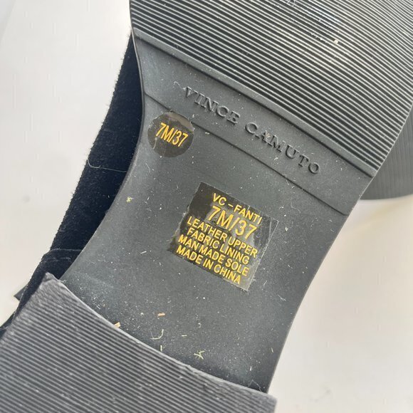 Vince Camuto Fanti‎ Suede Slouch Boot Black Women Size 7M Ankle Booties Shoes - Picture 6 of 7